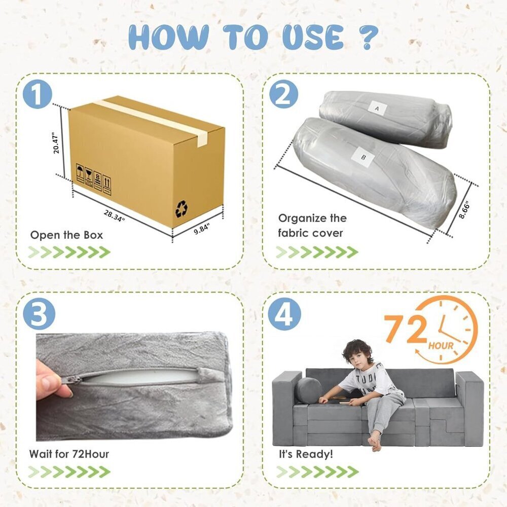 22Pcs Modular Play Couch - Picture 5 of 12